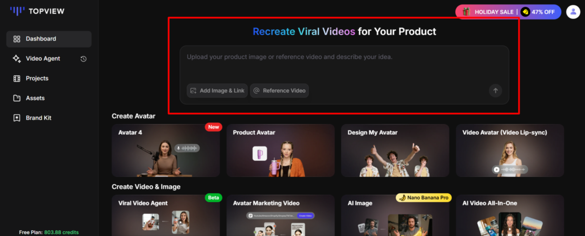 Topview上的AI视频生成器。