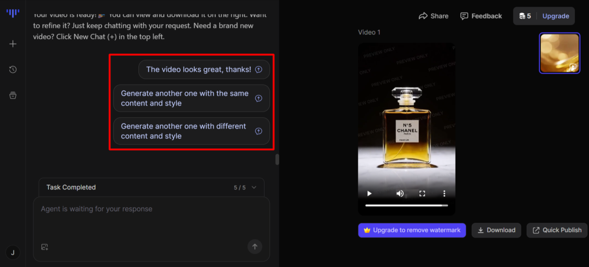 对使用 Topview 生成的视频进行最终定稿、修改和重新生成。